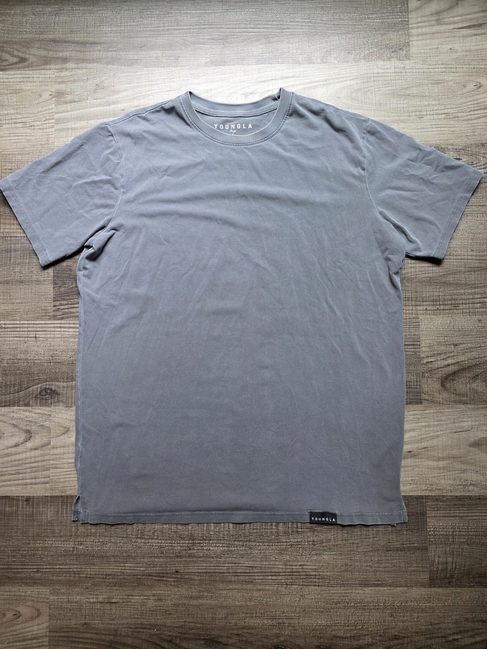 YoungLA Men's Crew Neck Tee in Washed Gray